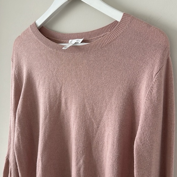 Leith Pink Fluted Bell Long Sleeve Knit Sweater Bell Cotton Wool Blend Small - Picture 7 of 13